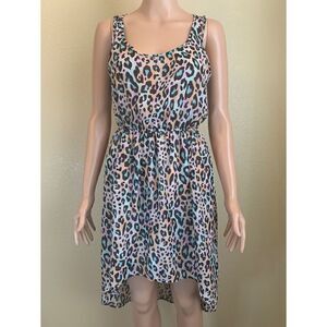 🖤 High low colorful leopard print dress